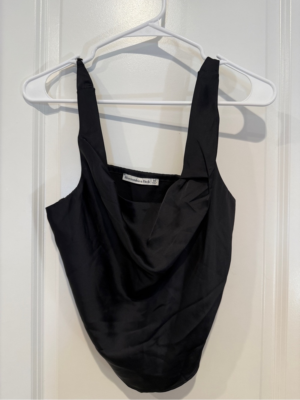 Abercrombie & Fitch Black Satin Cowl Neck Tank